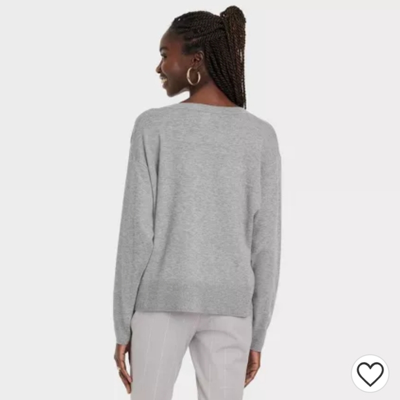 A New Day▪️Grey Lightweight V-Neck Sweater - Picture 2 of 6
